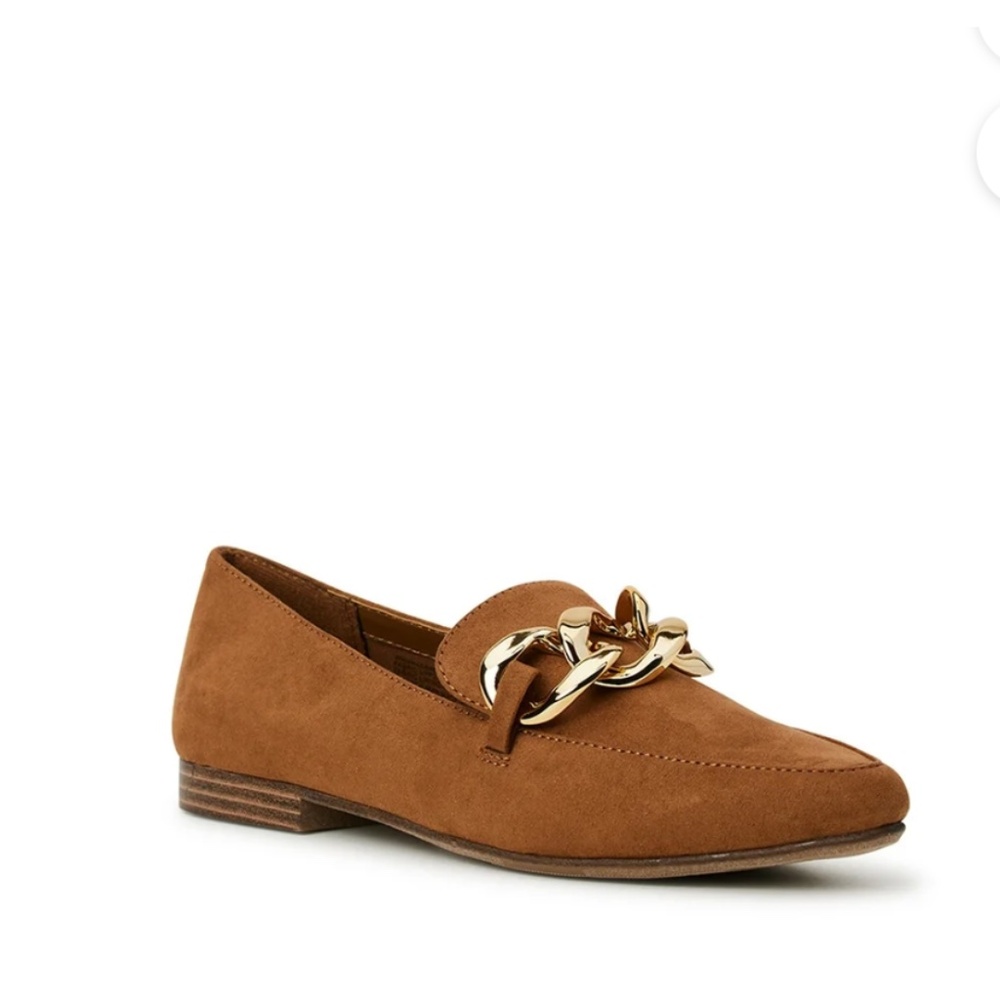 Madden NYC Women’s Chestnut Brown Chain Accent Loafer Size 7.5 NEW